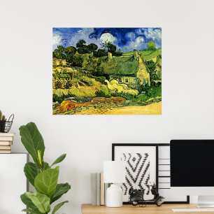Grote Rietgedekte Huizen, Cordeville door Vincent Poster