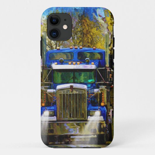 Grote Rig Blauwe Vrachtwagen Zwaar Vervoer Trucker Case-Mate iPhone Case (Achterkant)