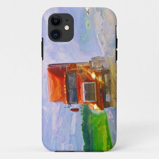 Grote Rig Red Truck in een Regenstorm Hoesje (Achterkant)