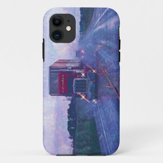 Grote Rig Red Truck in een Regenstorm Hoesje (Achterkant)