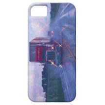 Grote Rig Red Truck in een Regenstorm Hoesje