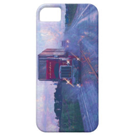 Grote Rig Red Truck in een Regenstorm Hoesje