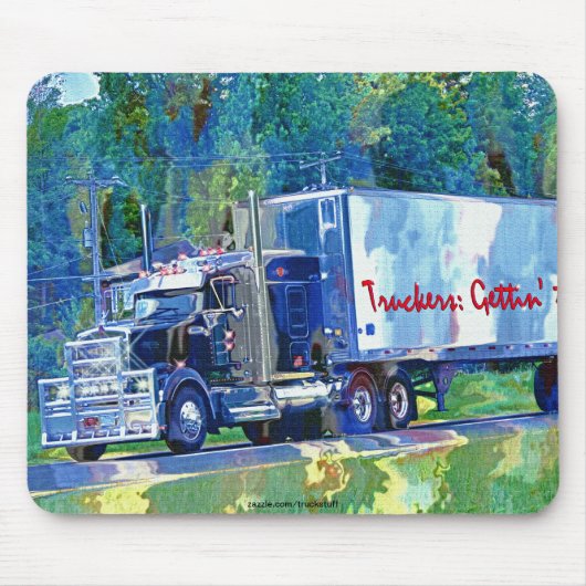 Grote Rig Truck Drivers Zware voertuig Mousepad Muismat (Voorkant)