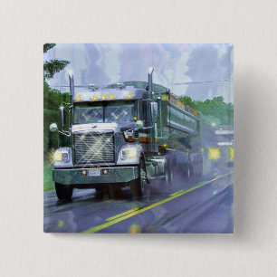 GROTE RIG TRUCKS & TRUCKS voor Truck-liefhebbers Vierkante Button 5,1 Cm