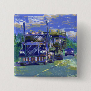 GROTE RIG TRUCKS & TRUCKS voor Truck-liefhebbers Vierkante Button 5,1 Cm