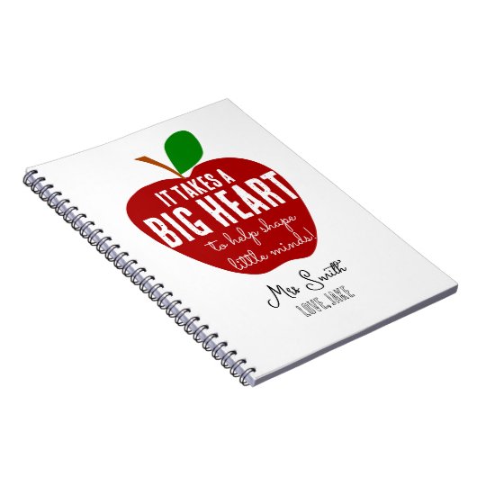 Grote rode appel kerstcadeau notitieboek (Rechterzijde)