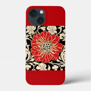 Grote rode Art Nouveau Bloem Case-Mate iPhone Case