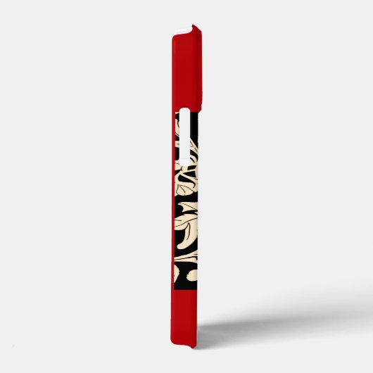 Grote rode Art Nouveau Bloem Case-Mate iPhone Case (Achterkant / Rechts)