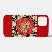 Grote rode Art Nouveau Bloem Case-Mate iPhone Case (Achterkant (horizontaal))