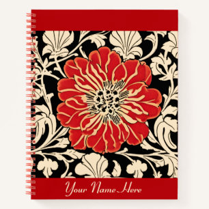 Grote Rode Art Nouveau Bloem Journal Notitieboek