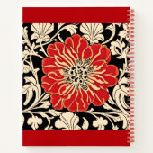 Grote Rode Art Nouveau Bloem Journal Notitieboek (Achterkant)