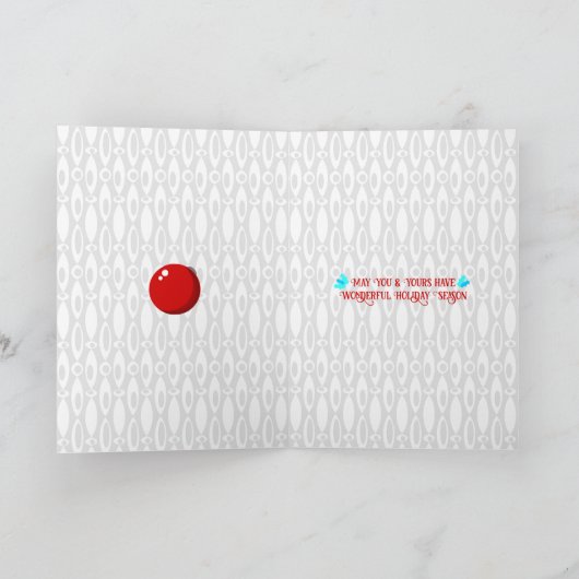 Grote Rode Bal Feestdagen Kaart (Binnen)