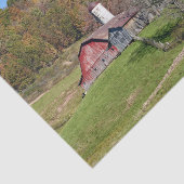 Grote Rode Barn met een kleinere grijze Barn-vrien Tissuepapier (Detail)