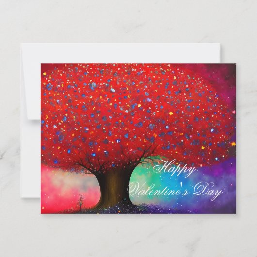 Grote rode boom valentijnsdag feestdagenkaart (Voorkant)