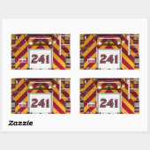 Grote rode brandweerwagen rechthoekige sticker (Vel)