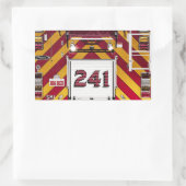 Grote rode brandweerwagen rechthoekige sticker (Tas)