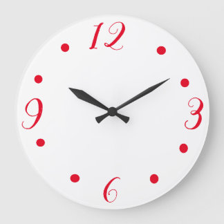 Grote rode cijfers op een witte klok
