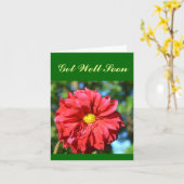 Grote rode dahlia met geel 'Button' centrum Kaart (Gele Bloem)