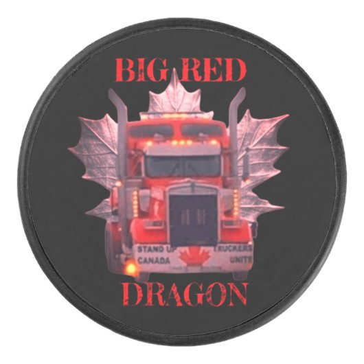 GROTE RODE DRAAK HOCKEY PUCK (Voorkant)