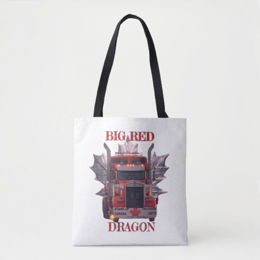 GROTE RODE DRAAK TOTE BAG (Voorkant)