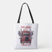 GROTE RODE DRAAK TOTE BAG (Achterkant)