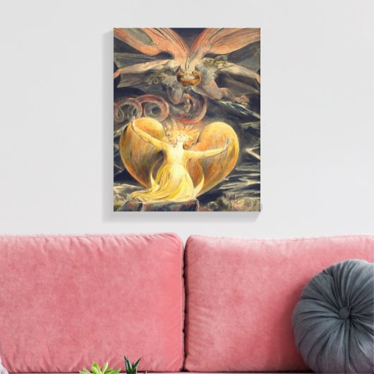 Grote Rode draak van William Blake Canvas Afdruk (Insitu (Woonkamer))
