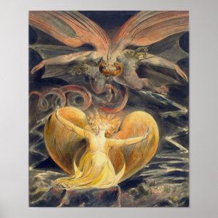 Grote Rode draak van William Blake Poster