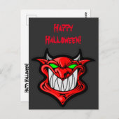 Grote Rode Duivel Halloween Briefkaart (Voorkant / Achterkant)