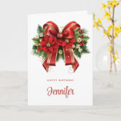 Grote rode en gouden boog feestelijke verjaardag kaart (Gele Bloem)