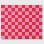Grote rode en roze geruit cadeaupapier (Vlak)