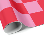 Grote rode en roze geruite cadeaupapier (Rol Hoek)