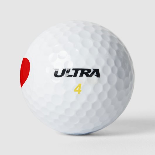 Grote rode en witte hartvorm liefde golfballen (Logo)