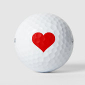 Grote rode en witte hartvorm liefde golfballen (Voorkant)