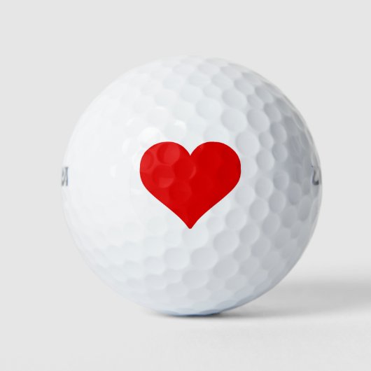 Grote rode en witte hartvorm liefde golfballen (Voorkant)