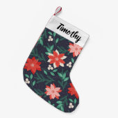 Grote rode en witte kerst, Poinsettias Kleine Kerstsok (Voorkant (Hangend))