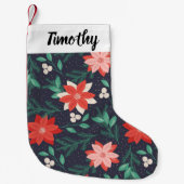Grote rode en witte kerst, Poinsettias Kleine Kerstsok (Voorkant)