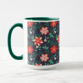 Grote rode en witte kerst, Poinsettias Mok (Links)