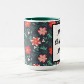 Grote rode en witte kerst, Poinsettias Mok (Midden)