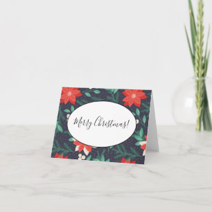 Grote rode en witte kerst, Poinsettias Notitiekaartje