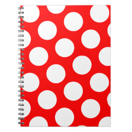 Grote rode en witte polka stippen notitieboek