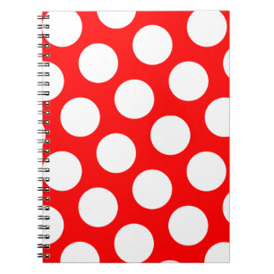 Grote rode en witte polka stippen notitieboek