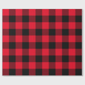 Grote rode en zwarte buffelplaat cadeaupapier (Vlak)
