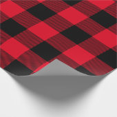 Grote rode en zwarte buffelplaat cadeaupapier (Hoek)