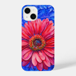 Grote Rode Gerbera Daisy Art Telefoon Case iPhone 14 Hoesje
