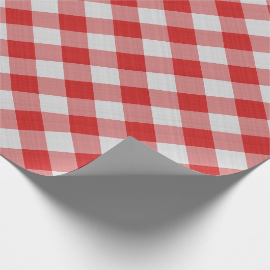 Grote rode gingham controleert patroongeometrisch cadeaupapier (Hoek)