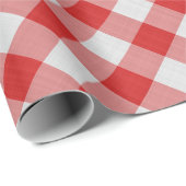Grote rode gingham controleert patroongeometrisch cadeaupapier (Rol Hoek)