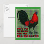 Grote Rode Haan Briefkaart (Voorkant / Achterkant)