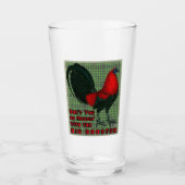 Grote Rode Haan Glas (Voorkant)