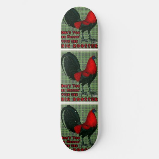 Grote Rode Haan Persoonlijk Skateboard (Voorkant)