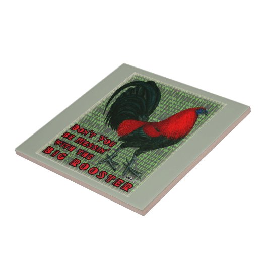 Grote Rode Haan Tegeltje (Zijkant)